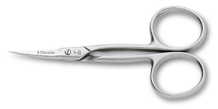 3 Claveles Tijera Curva Inoxidable 4 Pulgadas Ref. 12005