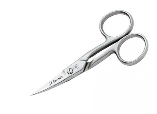 3 Claveles Tijera Uñas Curva Inoxidable 4 Pulgadas Ref. 12019