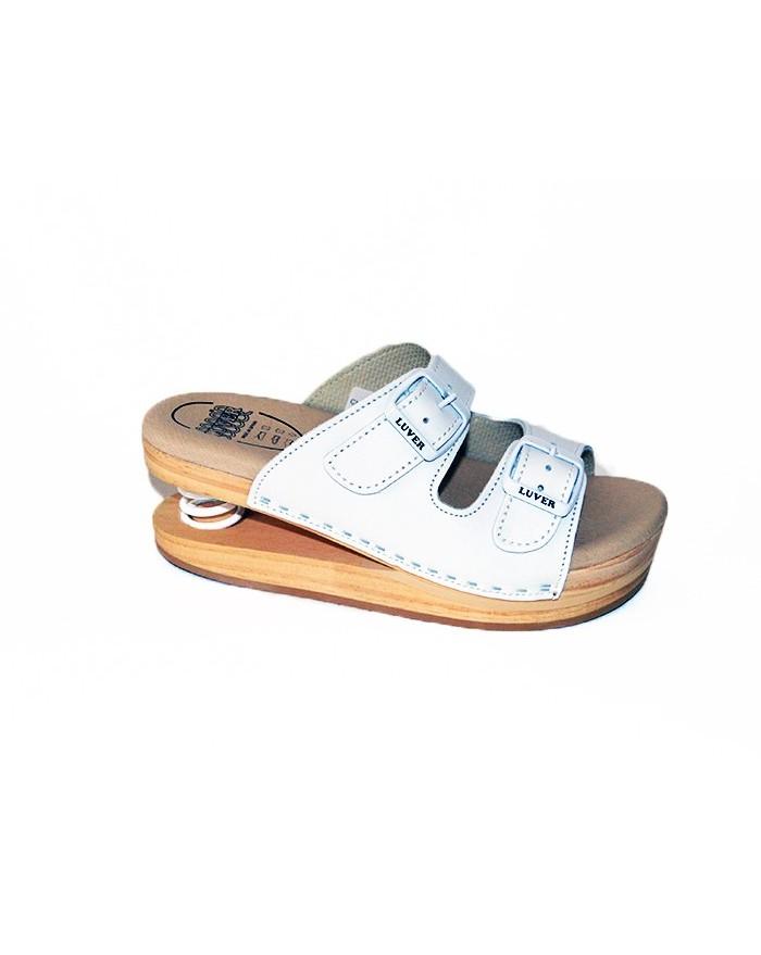 Luver Zueco Sandalia Muelle 2 Tira Mod.2101 Blanco 36