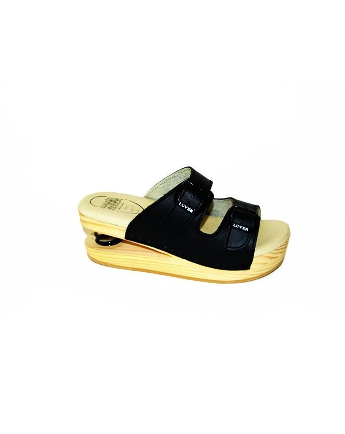 Luver Zueco Sandalia Muelle 2 Tira Mod.2101 Negro 36