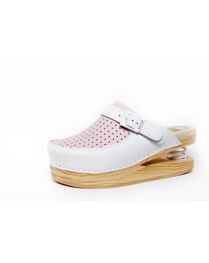 Luver Zueco Muelle Transpirable Mod.120a Blanco Y Rosa 40