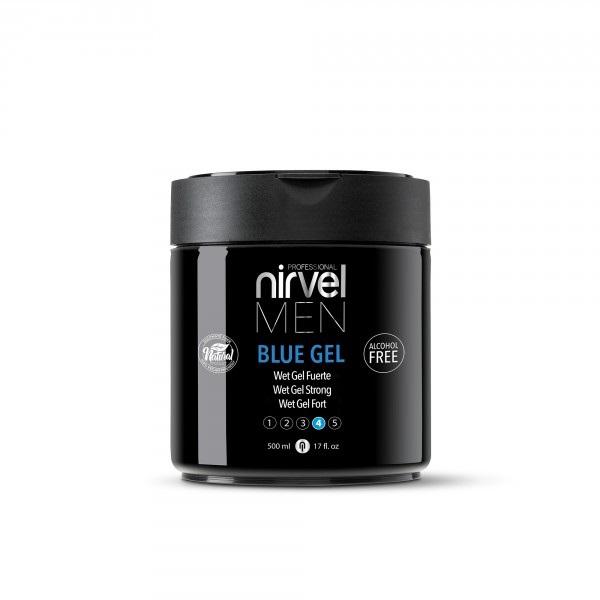 Nirvel Men Gel Fijador Fuerte Sin Alcohol Blue Gel Wet 500 Ml. Ref. 6728