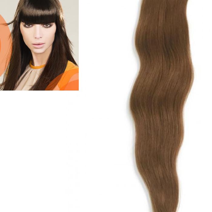 Extensiones Adhesivas Cabello Natural Remy 45 Cm 12 Tiras - 006 Rubio Oscuro - Play Extensions