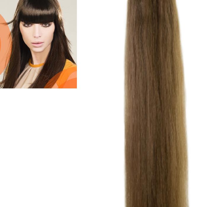 Extensiones Adhesivas Cabello Natural Remy 45 Cm 12 Tiras - 007 Rubio Medio - Play Extensions