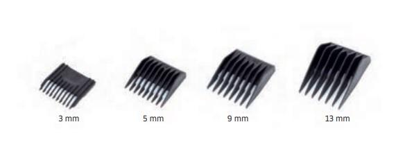 Ag Set 4 Peines Negros Compatible Moser Ref.40123