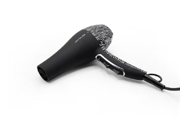 Corioliss Secador Flow Black Silver Zebra Soft Touch Ref. Suk1733eu